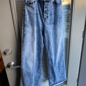 Sneak peak wide leg denim